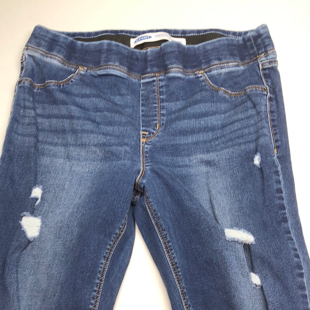 Old Navy Blue Jeggings with Stretch and Distressed Details